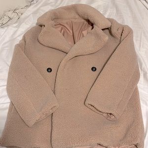 Light Pink Peacoat Teddy Jacket - Madden Girl